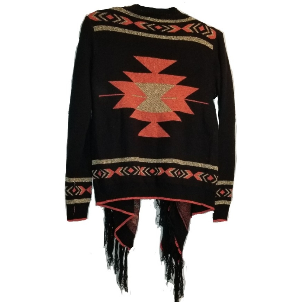 TOBI Western bohemian fringe aztec cardigan